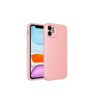 Apple iPhone 11 Uyumlu Kılıf Kamera Korumalı Simli Lüks Zore Koton Kapak (Pembe)