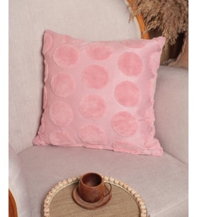 Luna  Welsoft Jakarlı Dekoratif Kırlent Kılıfı 43x43 cm (Pembe-Fuşya)
