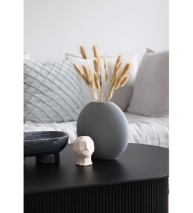Büyük Boy Modern Tarz Yassı Vazo Doğal Taş Döküm Ağır Vazo 22 CM
