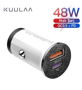 KUULAA 42W USB + Type-C Çift Çıkışlı Mini Hızlı Araç Şarj Cihazı-(5775) - SSSSSS2206-726