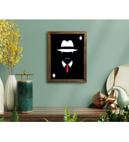 BK Home Godfather Baba Tasarımlı Doğal Masif Ahşap Çerçeveli Tablo-14