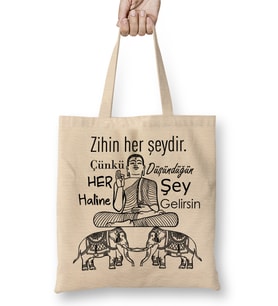 Zır Zır Etma Bez Çanta Uzun Saplı