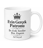 Evin Gerçek Patronu Eşime Otorite Temalı Esprili Kupa Bardak Hediye
