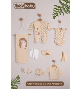 VaVBaby Organik Hastane Çıkışı 10’lu Uyuyan Ayıcık - Pembe