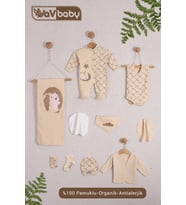 VaVBaby Organik Hastane Çıkışı 10’lu Uyuyan Ayıcık - Pembe