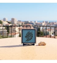 Ejderha Silüetli Modern Dekoratif Hatıra, Sevdikleriniz İçin Hediyelik Estetik Armağan 10x10 cm