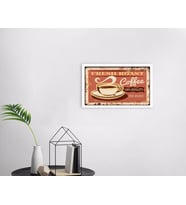 BK Home Coffee Tasarımlı Dekoratif Ahşap Beyaz Çerçeveli Tablo-33
