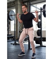 DeepSEA Erkek Slim Fit Likralı Lacivert Kargo Jogger Pantolon – İpli Bel Lastikli Paça 1601569