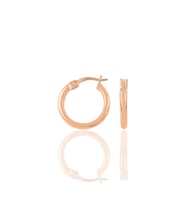 Halka Model Şarnel 16 MM Kadın Gümüş Küpe (Rose)