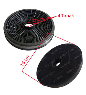 Teka Uyumlu Aspiratör Karbon Filtresi 16cm / 160mm - 4 Tırnaklı
