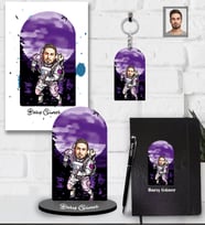 Kişiye Özel Uzay Karikatürlü 5 li Hediye Seti Bay-6