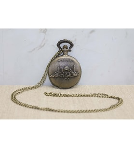 Kişiye Özel Ayasofya Kabartmalı Antik Bronz Cep Saati