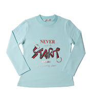 Toontoy Kız Çocuk Sweatshirt Start Varak Baskılı (Su Yeşili)