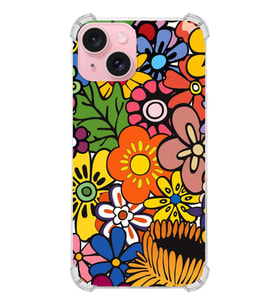 PrintiFy Apple iPhone 15 Uyumlu Retro Color 2 Baskılı Şeffaf Köşe Korumalı Antişok Kılıf