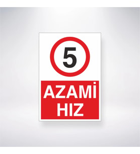 5 Azami Hız 21x28 Arkası Yapışkanlı Levha