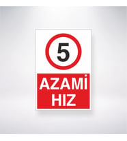 5 Azami Hız 21x28 Arkası Yapışkanlı Levha