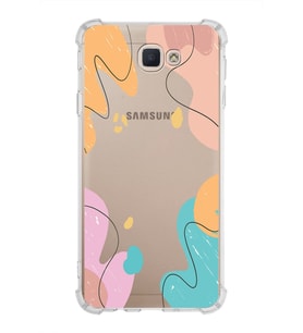 Samsung Galaxy J7 Prime 2  Köşe Korumalı Antişok Kapak Karışık Renkler Tasarımlı Şeffaf Kılıf