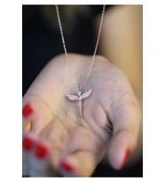 925 Ayar Zirkon Taşlı Peri Model Rose Kaplama Hayalet Kolye