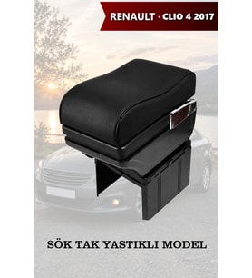 renault clio 4 2017 kol dayama Lüks geniş model Yastıklı Siyah Deri