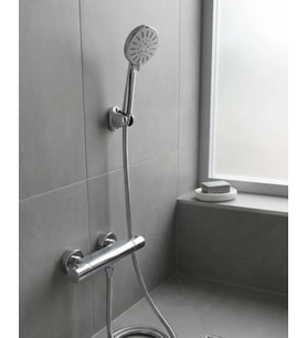 Krem Duş Başlığı Seti 4 Kademeli El Duşu Spiral Hortumlu Banyo Seti