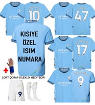 Yeni Sezon Manchester City 2025 Çocuk Forması Şort Çorap Bileklik Hediyeli