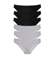 6 adet Süper Eko Set Likralı Kadın Slip Külot Siyah Gri