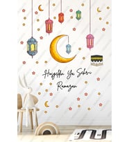 Hoşgeldin Ramazan Sticker Seti - Ramazan Ayı Temalı Cam Duvar Süsleri Çocuk Odası, Bebek Odası Duvar