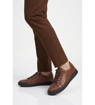 Voyager Ceviz Hakiki Deri Erkek Sneaker Delikli Nefes Alabilen Casual Memory Taban M682 M