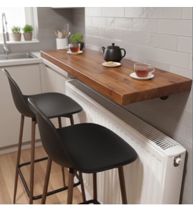 Biz Işıklar Ahşap Duvara Monte Bar Masası 40CMX100CM