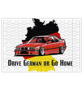 Bmw Drive german or go home Stanced out E36 Red Puzzle