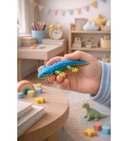 Kertenkele Oynar Eklem 3D Masa Araba Aksesuarı Renkli Multicolor Rainbow Oyuncak Yılbaşı Hediye