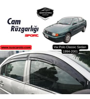 Vw Polo Classic Sedan 1994-2001 Uyumlu Mugen Cam Rüzgarlığı Seti Piano Black 4'lü İthal