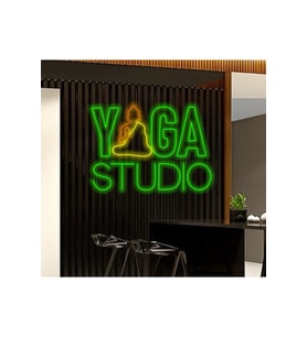 YOGA STUDIO Yazılı ve Şekilli Neon Tabela