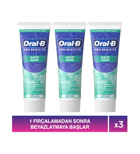 Oral-B Pro 3D White Hafif Nane Diş Macunu 75 ml x 3 Adet