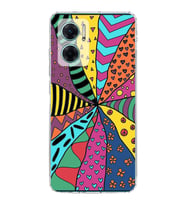 PrintiFy Xiaomi Redmi Note 11E ile Uyumlu 1mm Slim Fit Retro Colors 4 Baskılı Şeffaf  Kılıf