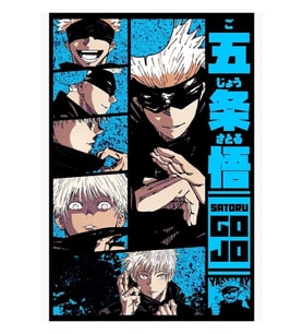 Satoru Gojo Design Jujutsu Kaısen Manga Panel S04 -açık Mavi- Tablo Ahşap Poster Dekoratif