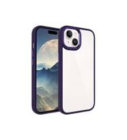 Apple iPhone 15 Plus Uyumlu Kılıf Zore Krom Kapak (Koyu Mor)