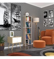 Kenzlife kitaplık süper ga 150*40*19 crd 5 katlı tek bölme çift bölme opsiyonlu ofis mutfak banyo dolabı arkalıksız (Karışık)