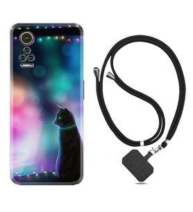 General Mobile GM 21 Pro GM 22 Pro Plus Kılıf Boyun Askılı Silikon Window Cat 1787