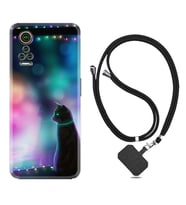 General Mobile GM 21 Pro GM 22 Pro Plus Kılıf Boyun Askılı Silikon Window Cat 1787