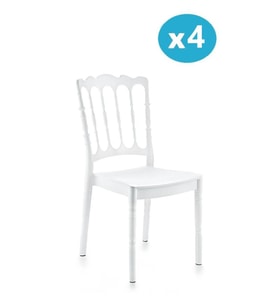 Omnipazar SY-2526 Estate Plastik Modern Bahçe Düğün Sandalye 4'lü Set