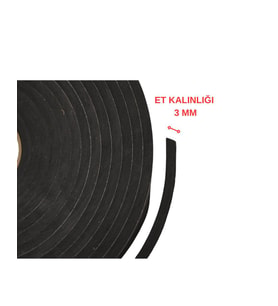 YAPIŞKANLI EVA SÜNGER ŞERİT 3 x 10 (20 METRE) (Siyah)