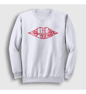 Presmono Unisex Beyaz Save The Drama For Your Mama Sweatshirt 267777tt