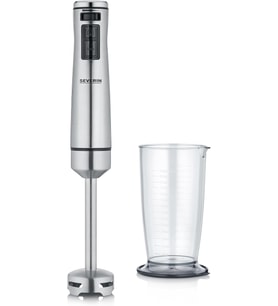 SM 3773 püre haline getirmek ve parçalamak için el mikseri, 4 bıçaklı paslanmaz çelik bıçaklı mikser, çıkarılabilir püre blenderi, 1.000 W, siyah/fırçalanmış paslanmaz çelik,