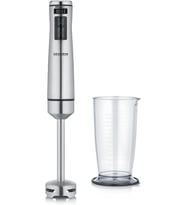 SM 3773 püre haline getirmek ve parçalamak için el mikseri, 4 bıçaklı paslanmaz çelik bıçaklı mikser, çıkarılabilir püre blenderi, 1.000 W, siyah/fırçalanmış paslanmaz çelik,