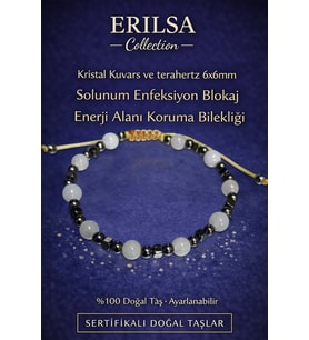Sertifikalı Solunum Enfeksiyon Blokaj Enerji Alanı Bilekliği – Kristal Kuvars Terahertz Doğaltaş (Çok Renkli)