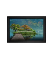 Manzara Temalı Kanvas Tablo 80 x 110 cm Siyah Çerçeve