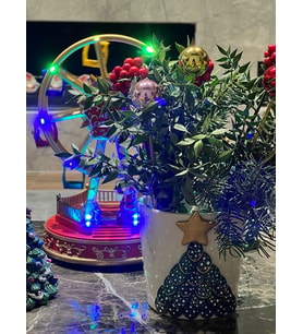 El Yapımı Christmas Çam Vazo Saksı (Çok Renkli)