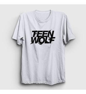 Presmono Unisex Beyaz Logo Dizi Teen Wolf T-Shirt 336253tt