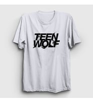 Presmono Unisex Beyaz Logo Dizi Teen Wolf T-Shirt 336253tt